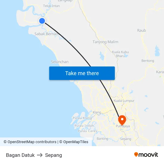 Bagan Datuk to Sepang map