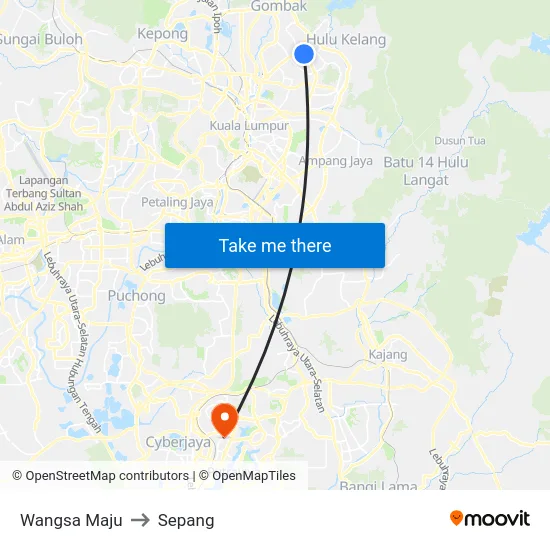 Wangsa Maju to Sepang map