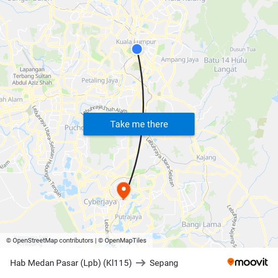 Hab Medan Pasar (Lpb) (Kl115) to Sepang map
