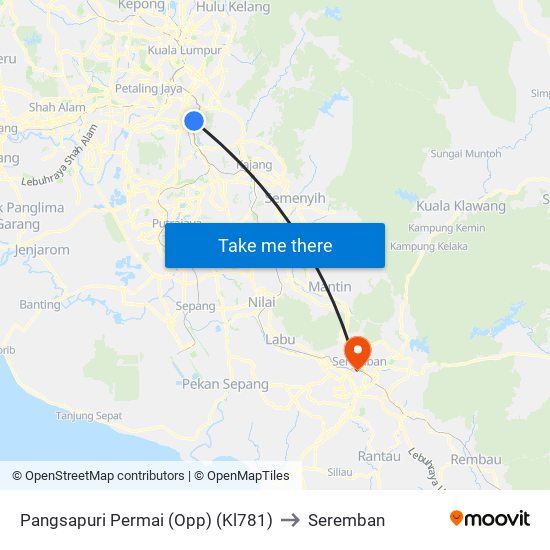 Pangsapuri Permai (Opp) (Kl781) to Seremban map