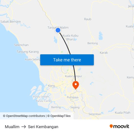 Muallim to Seri Kembangan map