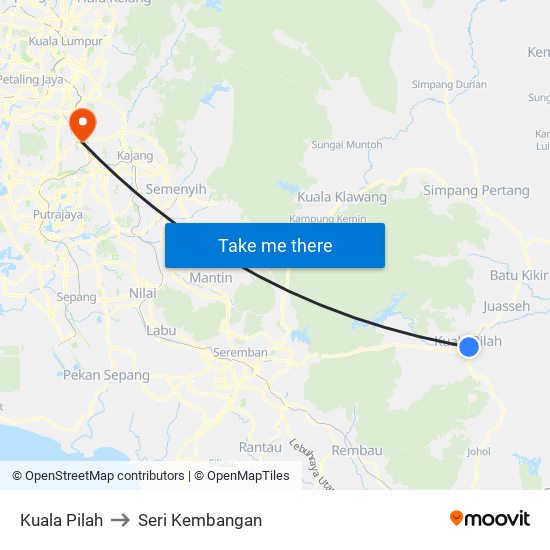 Kuala Pilah to Seri Kembangan map