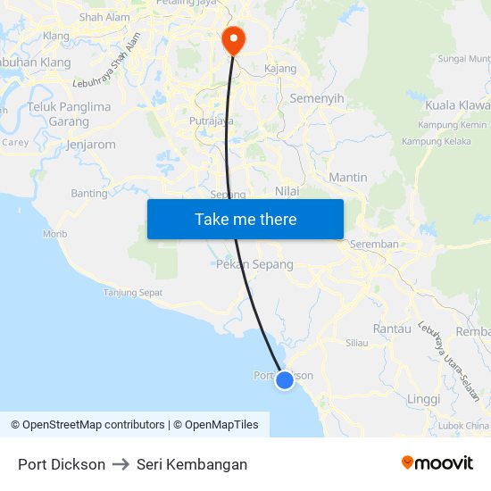 Port Dickson to Seri Kembangan map