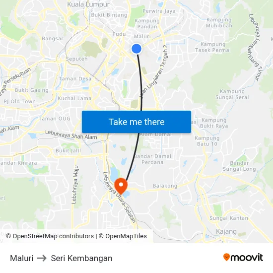 Maluri to Seri Kembangan map