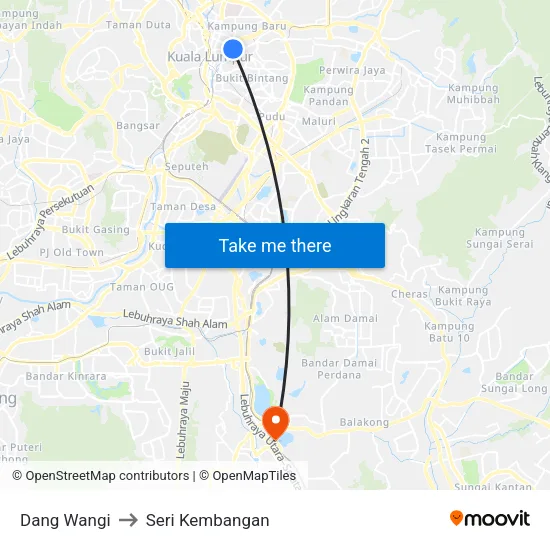 Dang Wangi to Seri Kembangan map