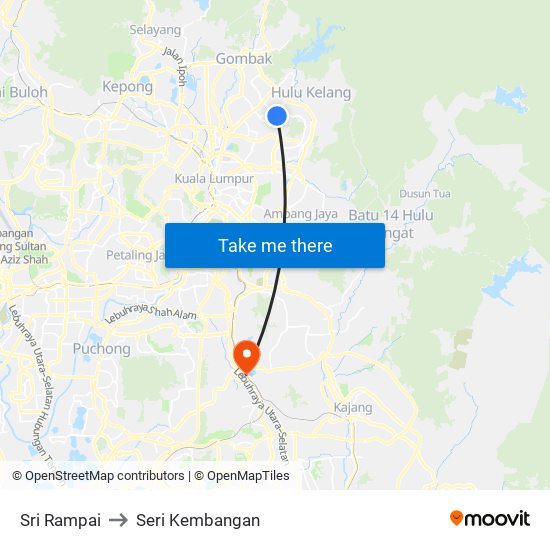 Sri Rampai to Seri Kembangan map