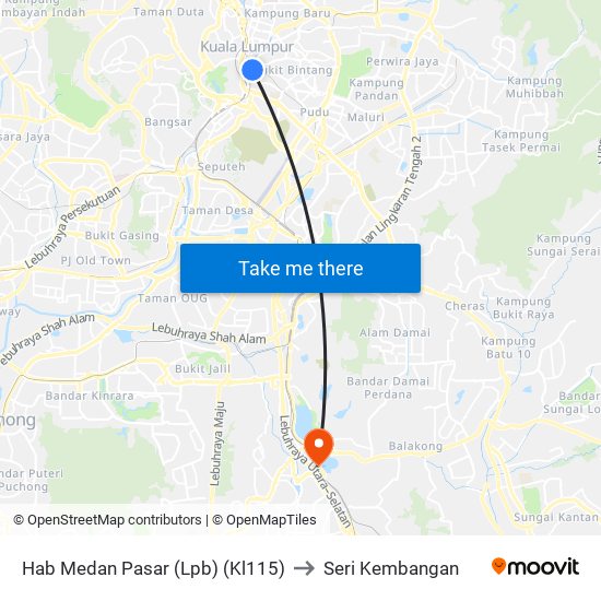 Hab Medan Pasar (Lpb) (Kl115) to Seri Kembangan map