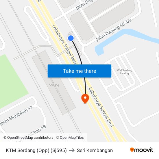 KTM Serdang (Opp) (Sj595) to Seri Kembangan map