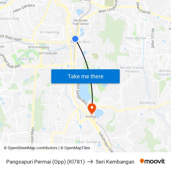 Pangsapuri Permai (Opp) (Kl781) to Seri Kembangan map