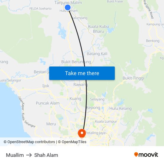 Muallim to Shah Alam map