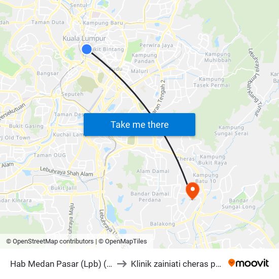 Hab Medan Pasar (Lpb) (Kl115) to Klinik zainiati cheras perdana map