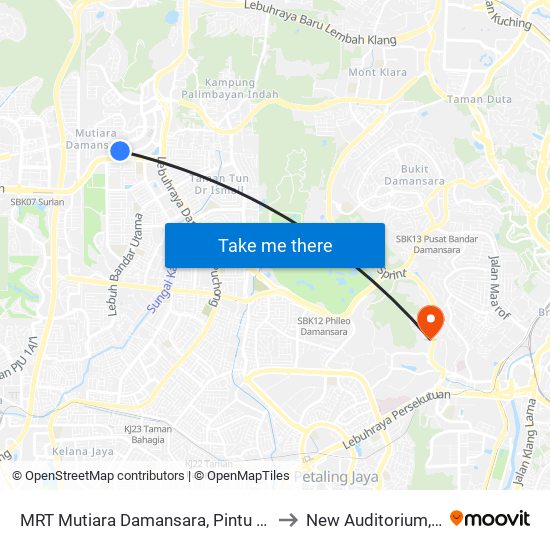 MRT Mutiara Damansara, Pintu C (Pj814) to New Auditorium, IPPP map