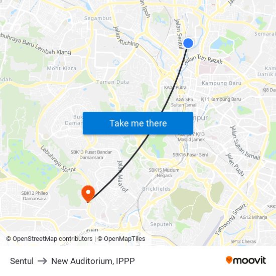 Sentul to New Auditorium, IPPP map