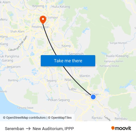 Seremban to New Auditorium, IPPP map