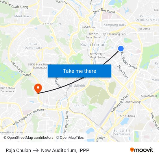 Raja Chulan to New Auditorium, IPPP map