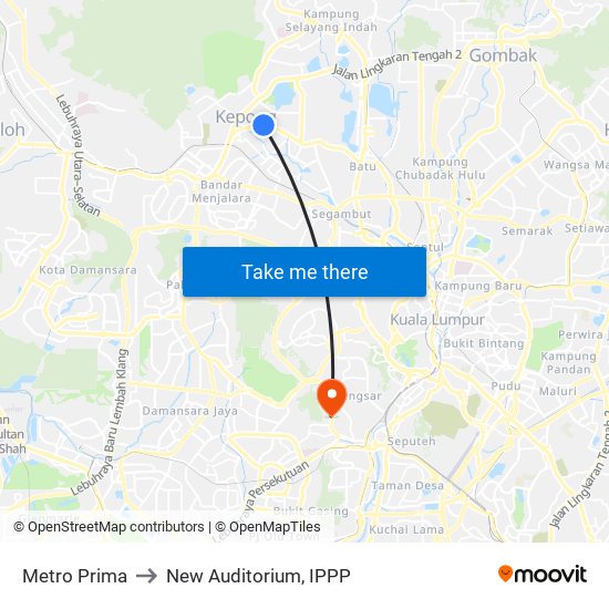 Metro Prima to New Auditorium, IPPP map