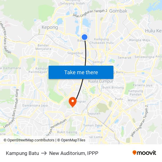 Kampung Batu to New Auditorium, IPPP map
