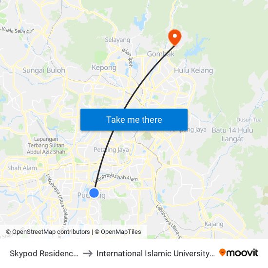 Skypod Residences (Sj447) to International Islamic University Malaysia (IIUM) map