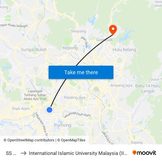 SS 15 to International Islamic University Malaysia (IIUM) map