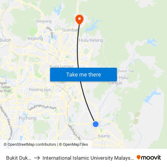 Bukit Dukung to International Islamic University Malaysia (IIUM) map