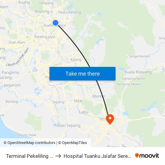 Terminal Pekeliling (Kl1818) to Hospital Tuanku Ja'afar Seremban (HTJS) map