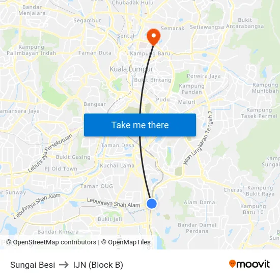 Sungai Besi to IJN (Block B) map