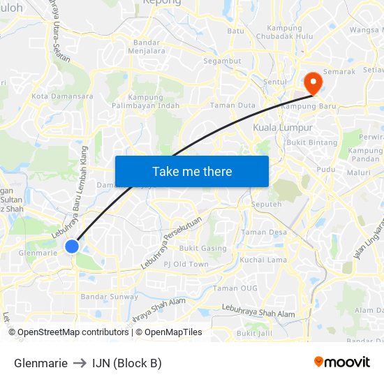 Glenmarie to IJN (Block B) map