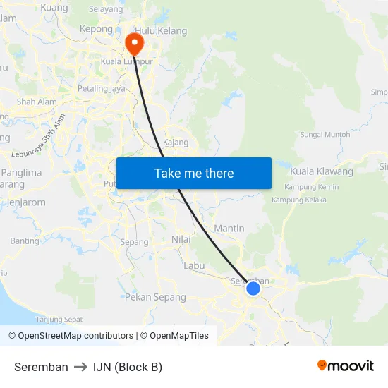 Seremban to IJN (Block B) map