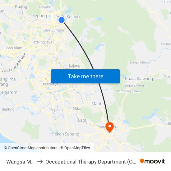 Wangsa Maju to Occupational Therapy Department (Ot), Htjs map