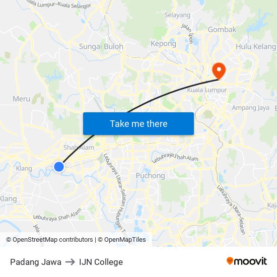 Padang Jawa to IJN College map