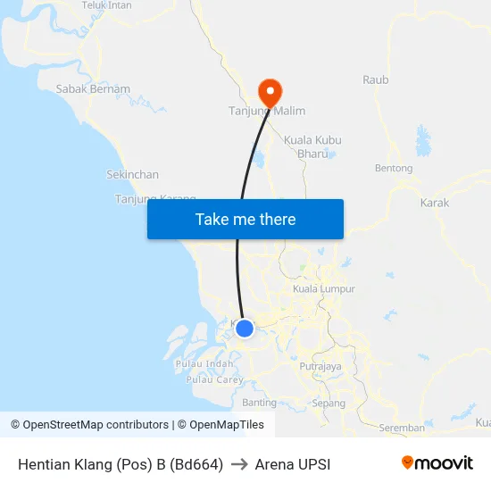 Hentian Klang (Pos) B (Bd664) to Arena UPSI map