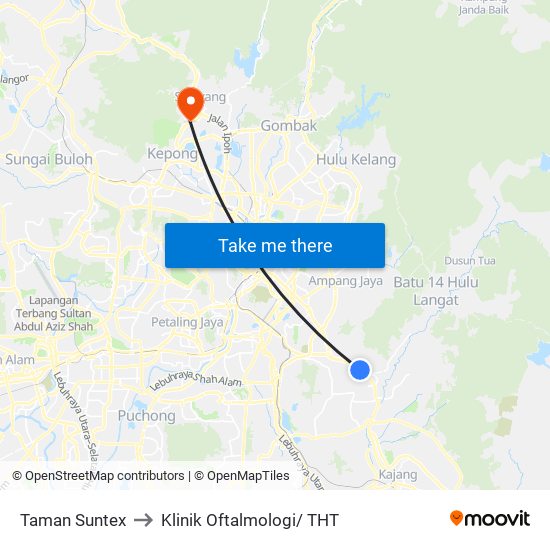 Taman Suntex to Klinik Oftalmologi/ THT map