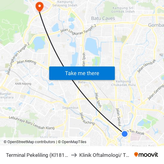 Terminal Pekeliling (Kl1818) to Klinik Oftalmologi/ THT map