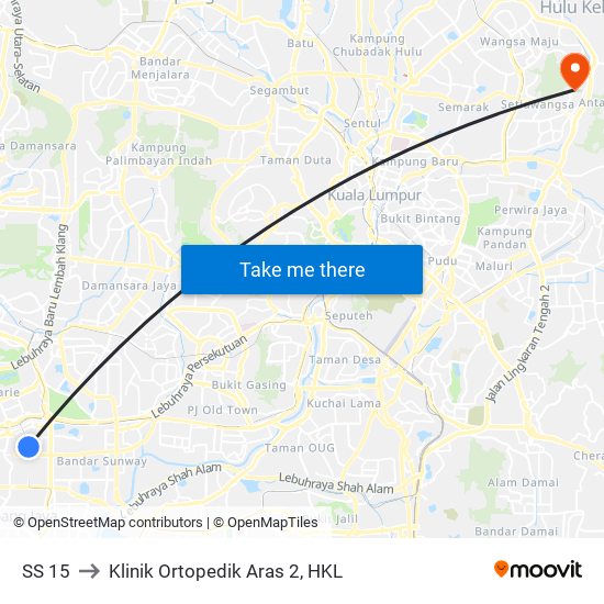 SS 15 to Klinik Ortopedik Aras 2, HKL map