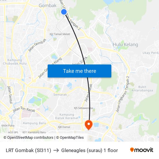 LRT Gombak (Sl311) to Gleneagles (surau) 1 floor map