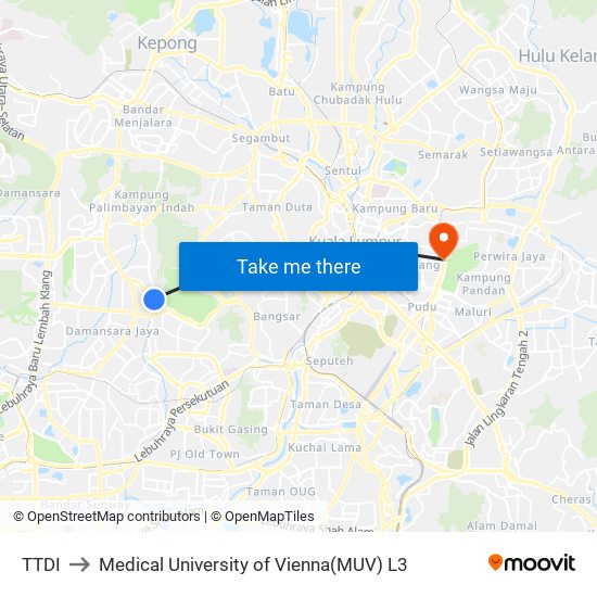 TTDI to Medical University of Vienna(MUV) L3 map