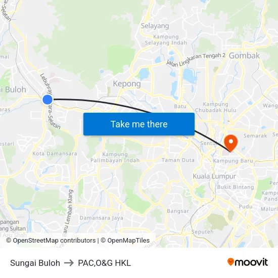 Sungai Buloh to PAC,O&G HKL map