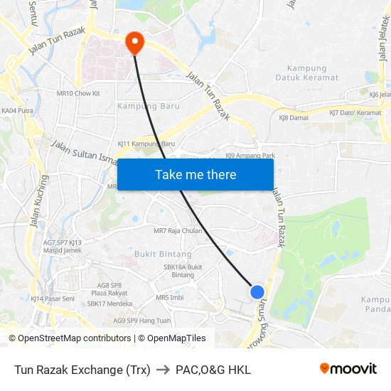 Tun Razak Exchange (Trx) to PAC,O&G HKL map