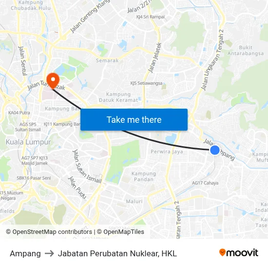 Ampang to Jabatan Perubatan Nuklear, HKL map