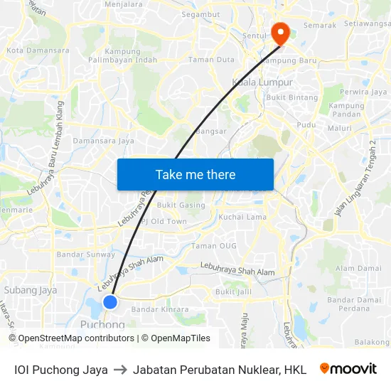 IOI Puchong Jaya to Jabatan Perubatan Nuklear, HKL map