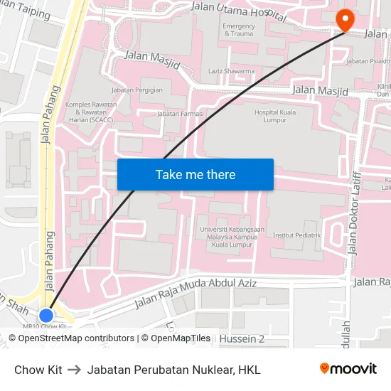 Chow Kit to Jabatan Perubatan Nuklear, HKL map
