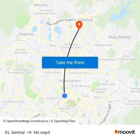 KL Sentral to hkl sopd map