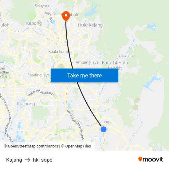 Kajang to hkl sopd map