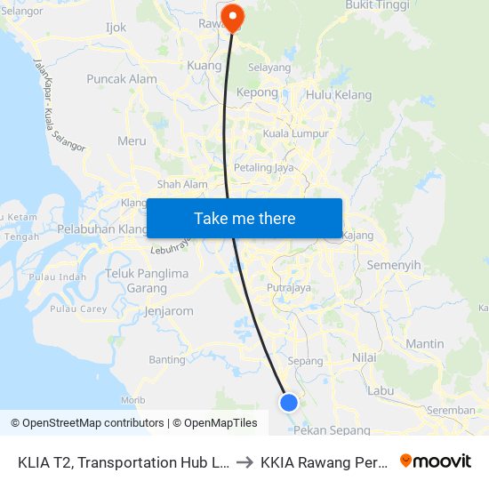 KLIA T2, Transportation Hub Level 1 to KKIA Rawang Perdana map