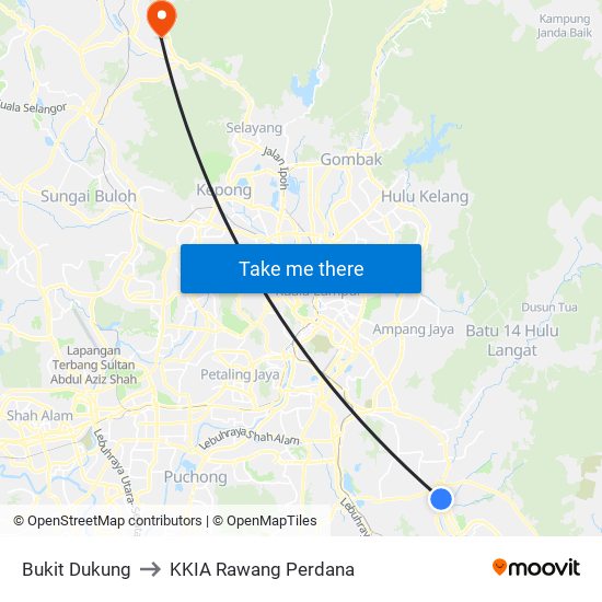 Bukit Dukung to KKIA Rawang Perdana map