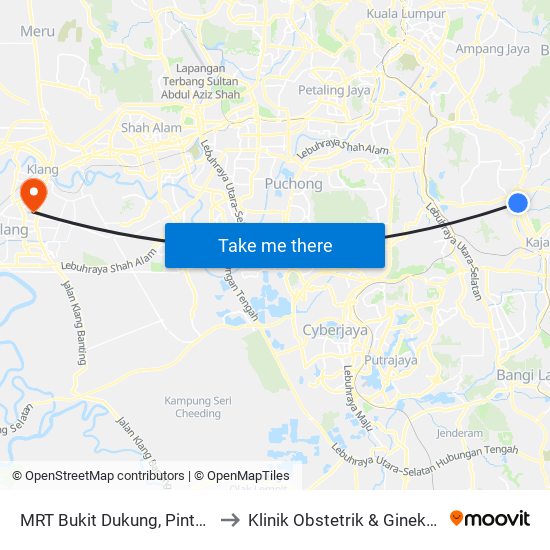 MRT Bukit Dukung, Pintu A (Kj769) to Klinik Obstetrik & Ginekologi HTAR map