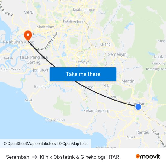 Seremban to Klinik Obstetrik & Ginekologi HTAR map