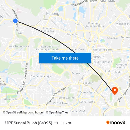 MRT Sungai Buloh (Sa995) to Hukm map