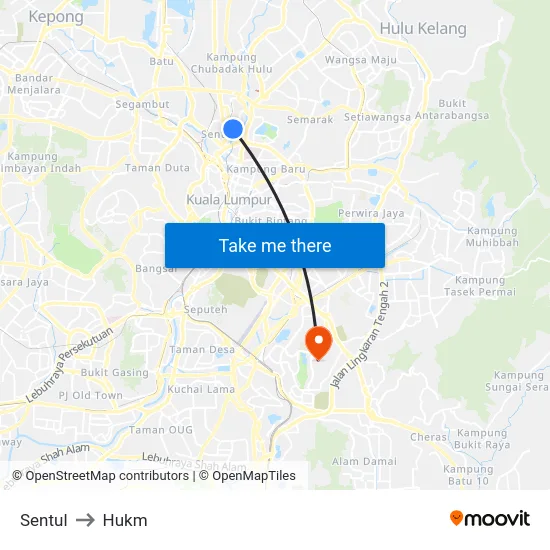 Sentul to Hukm map