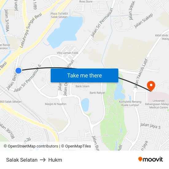 Salak Selatan to Hukm map